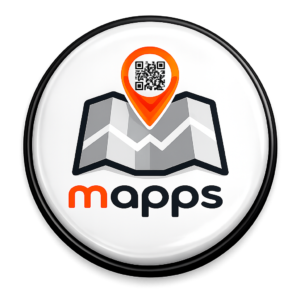 Ícone de mapa com pin e QR code